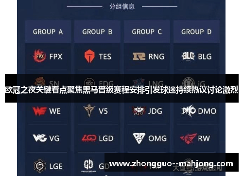 欧冠之夜关键看点聚焦黑马晋级赛程安排引发球迷持续热议讨论激烈 欧冠之夜关键看点聚焦黑马晋级赛程安排引发球迷持续热议讨论激烈