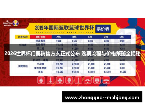 2026世界杯门票销售方案正式公布 购票流程与价格策略全揭秘
